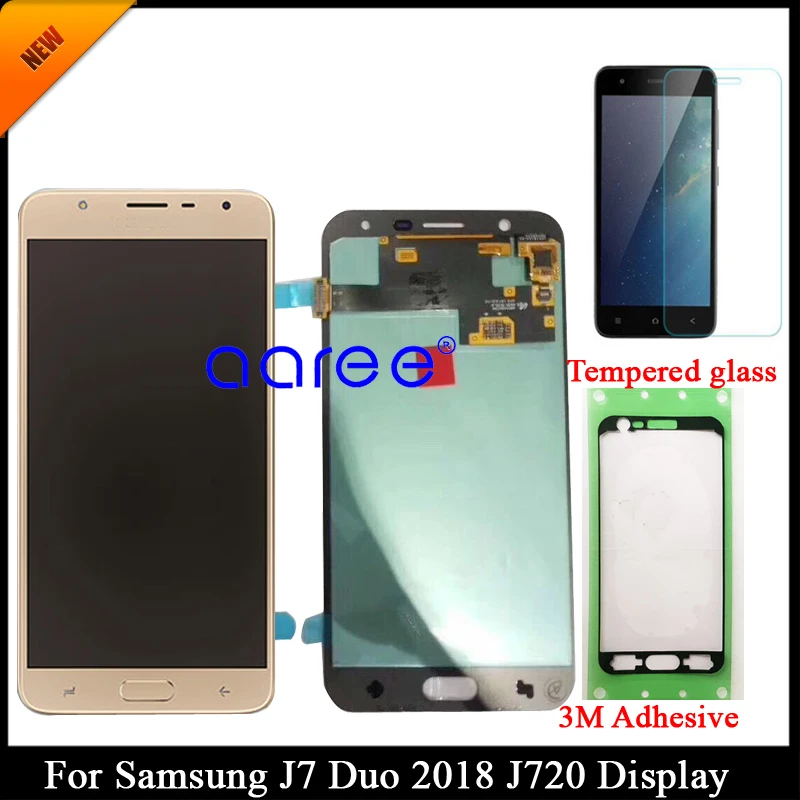 ЖК дисплей Super AMOLED для Samsung J7 Duo 2018 J720 сенсорный экран дигитайзер в сборе|Экраны