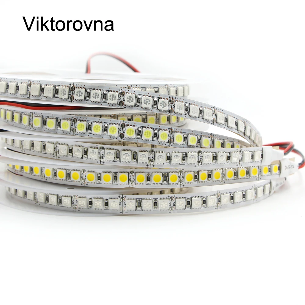 5 м 5050 5054 Светодиодные ленты света 60leds/M 120 светодиодов/м не Водонепроницаемый 12 В