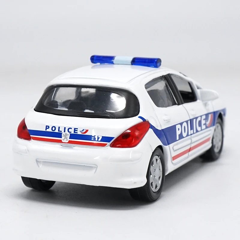 Высокая модель автомобиля из 1:43 сплава peugeot 308 Swat Cop, игрушки для автомобилей из металла, Коллекция игрушечных автомобилей