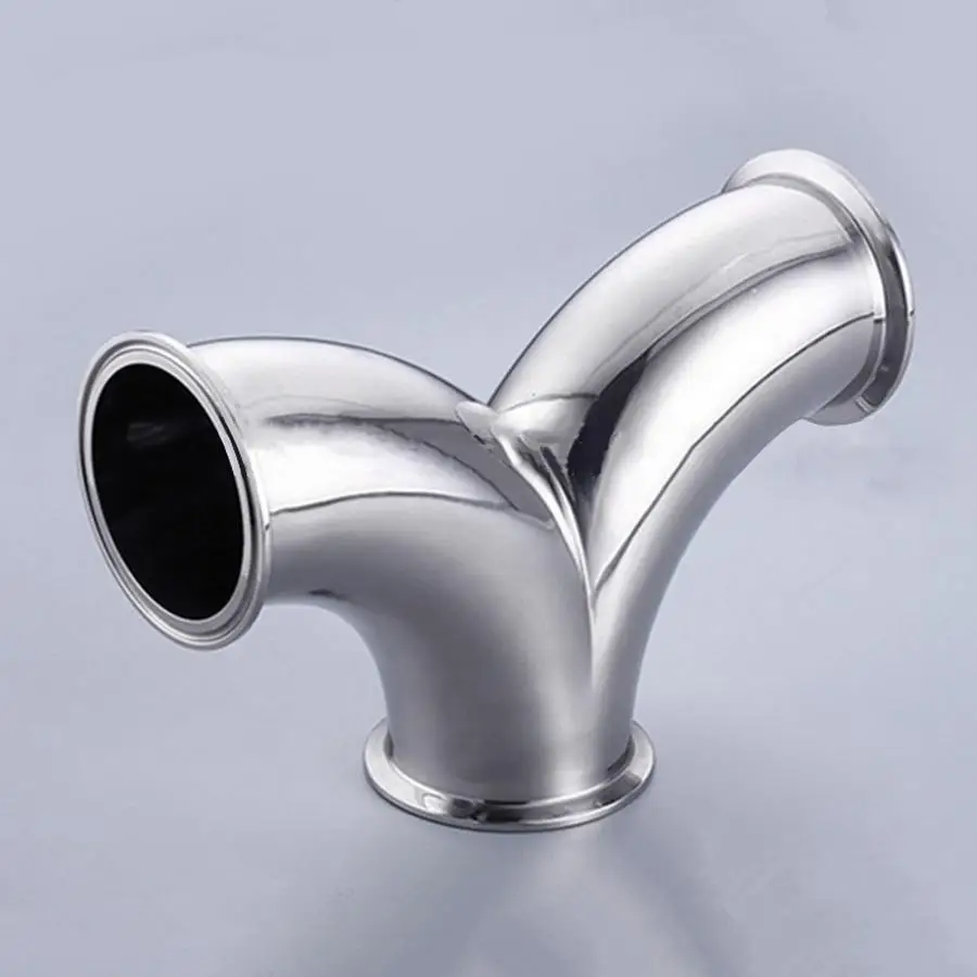 

108mm Pipe OD x 4" Tri Clamp Y-Shaped Elbow 3 Way SUS 304 Stainless Sanitary Fitting Homebrew Beer Wine Diary Product