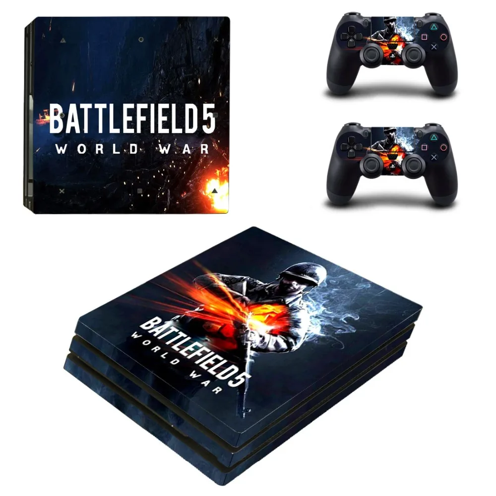 Виниловые наклейки для игровой приставки Battlefield V PS4 Pro консоли PlayStation 4 и 2