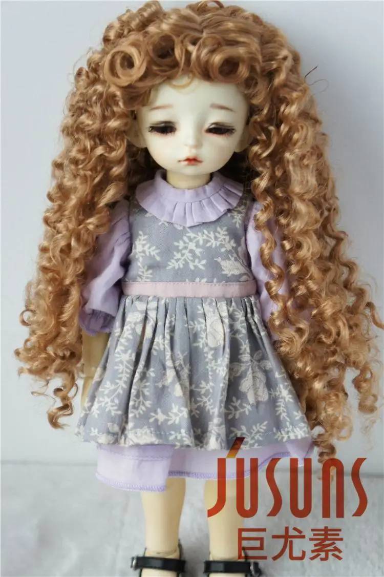 JD145 1/6 YOSD синтетические мохеровые кукольные парики BJD 6 7 дюймов длинные вьющиеся