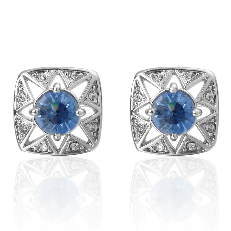 HYX Jewellery Новое поступление года синий кристалл бренд эмаль высокого качества Кнопка рубашка Запонки - Окраска металла: 8