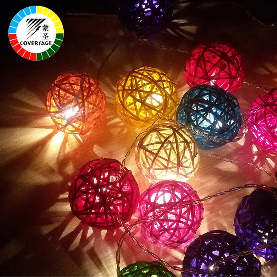 Coversage 20 светодиодов ротанговая Пальма клубок светящиеся гирлянды Рождество