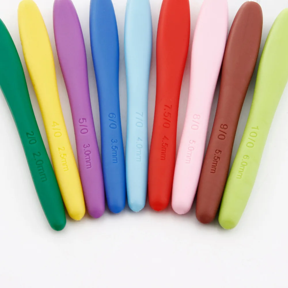 9 шт. алюминиевый набор многоцветных крючков для вязания крючком спицы плетение