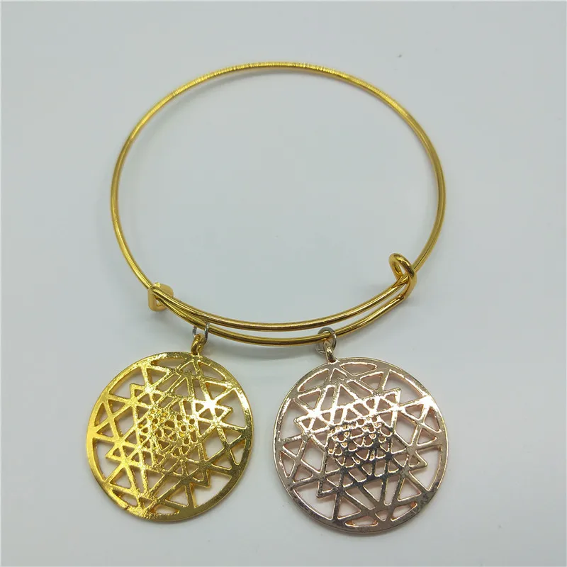 Браслет с серебряным покрытием Sri Yantra Молекулярный браслет цветком
