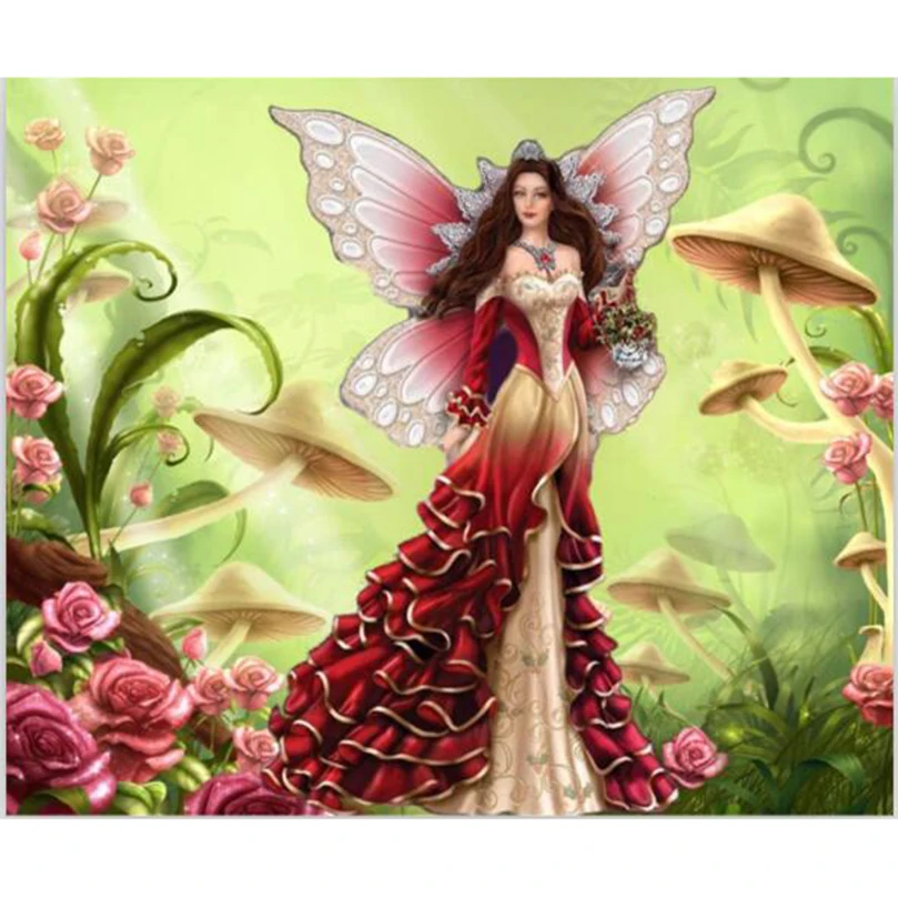 Новинка полноразмерная/круглая Алмазная картина 5D DIY алмазная живопись Elf fairy 3D
