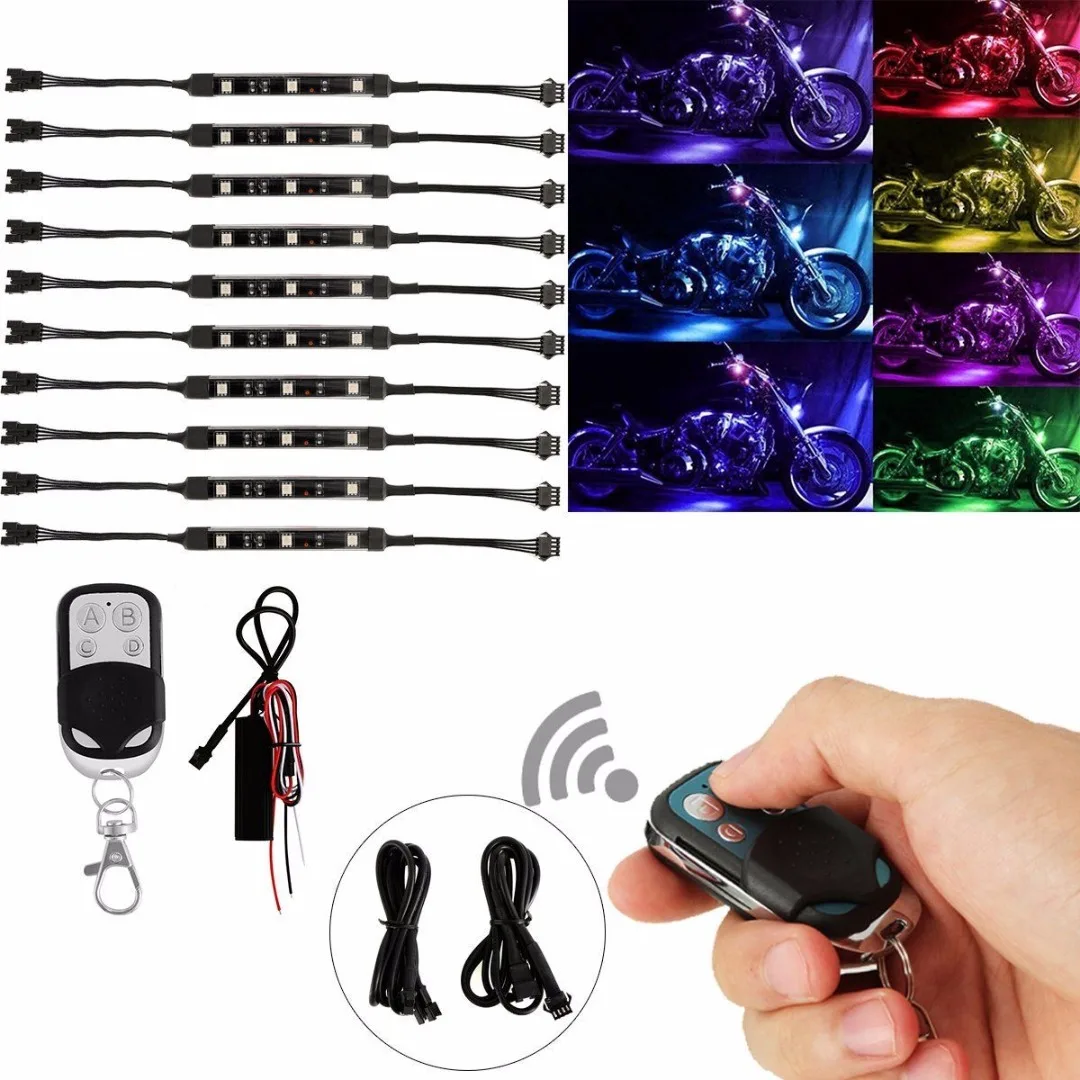 10 шт. 12 В DC Универсальный мотоциклетный автомобильный Стайлинг RGB 3 SMD