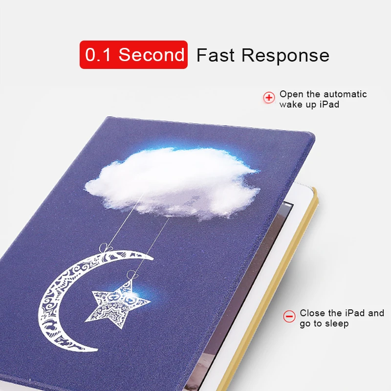 ! ACCEZZ 9 7 дюйма полная Защита задняя крышка для ipad Air 1/2 Смарт сна Пробуждение Флип