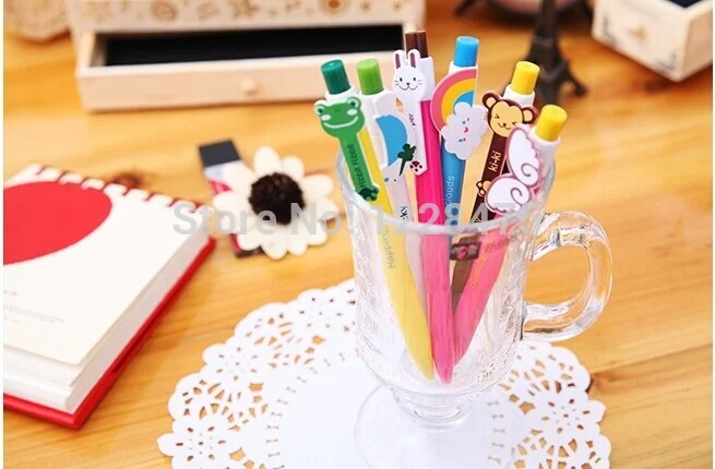 4 шт./лот шариковые ручки серии Rainbow animal Kawaii Канцелярские Новинка Офисные