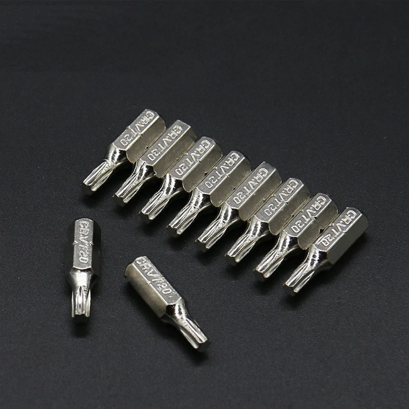 10 шт. Torx 1/4 дюйма 6,35 мм шестигранный хвостовик гальванических отверток Набор бит хром-ванадиевая сталь 25 мм длина T15 T20 T25 Биты