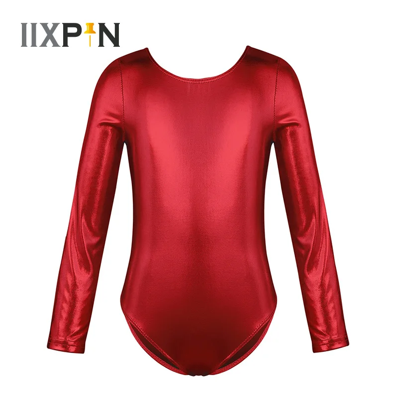 IIXPIN женский гимнастический костюм цельнокроеный металлический трико с длинными