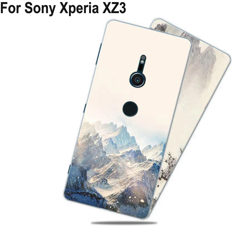 Чехол для Sony Xperia XZ3 прозрачный мультяшный противоударный силиконовый мягкий ТПУ