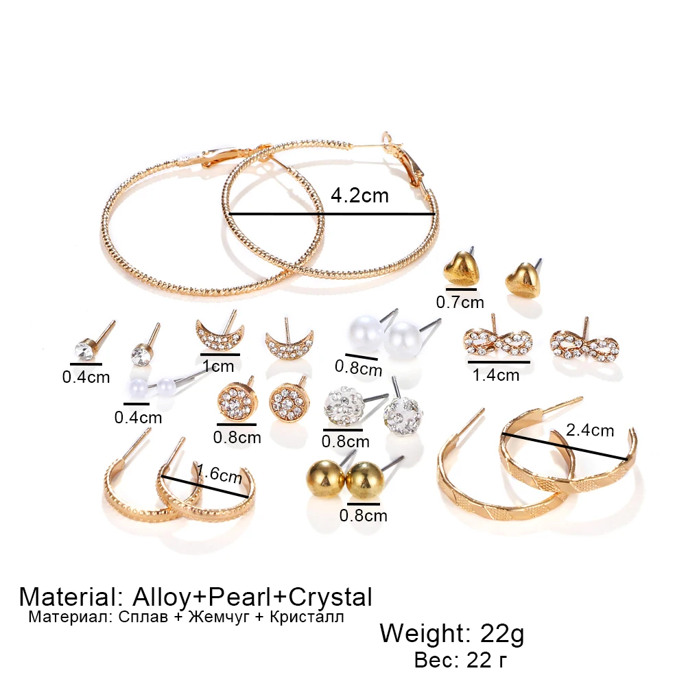 FAMSHIN модные Кристальные бесконечные серьги набор для женщин Bijoux имитация жемчуга