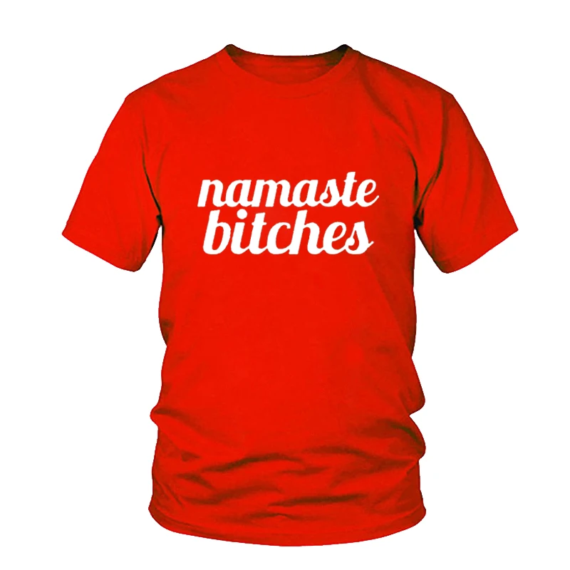 Футболка Namaste Bitches с надписью женские Забавные топы женская футболка серые