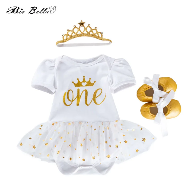 Комплект летней одежды для новорожденных девочек повязка на голову + платье