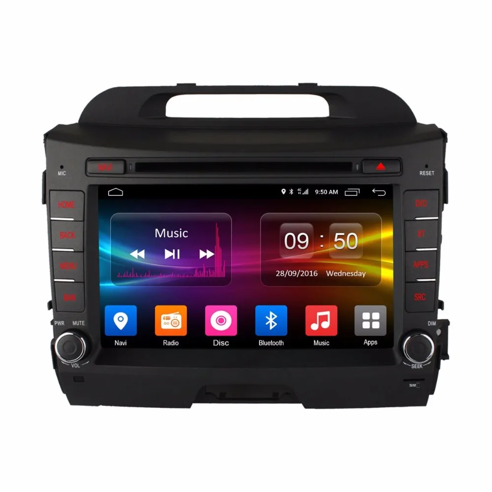 Восьмиядерный смартфон для Kia sportage R 2010 2011 2012 2013 2014 2015 автомобильный dvd плеер Android 6 0