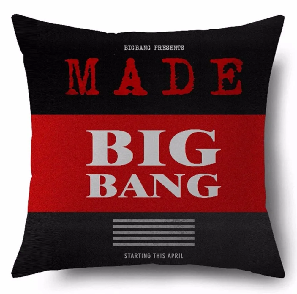 Наволочка на подушку Kpop Bigbang большого взрыва подарки Сделано заказ декоративные