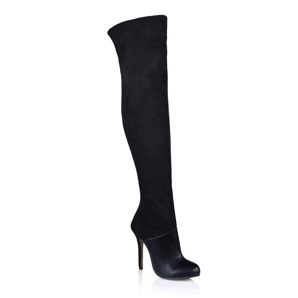 Пикантные вечерние высокий каблук шпилька женские ботфорты выше колена Hiver Bottes