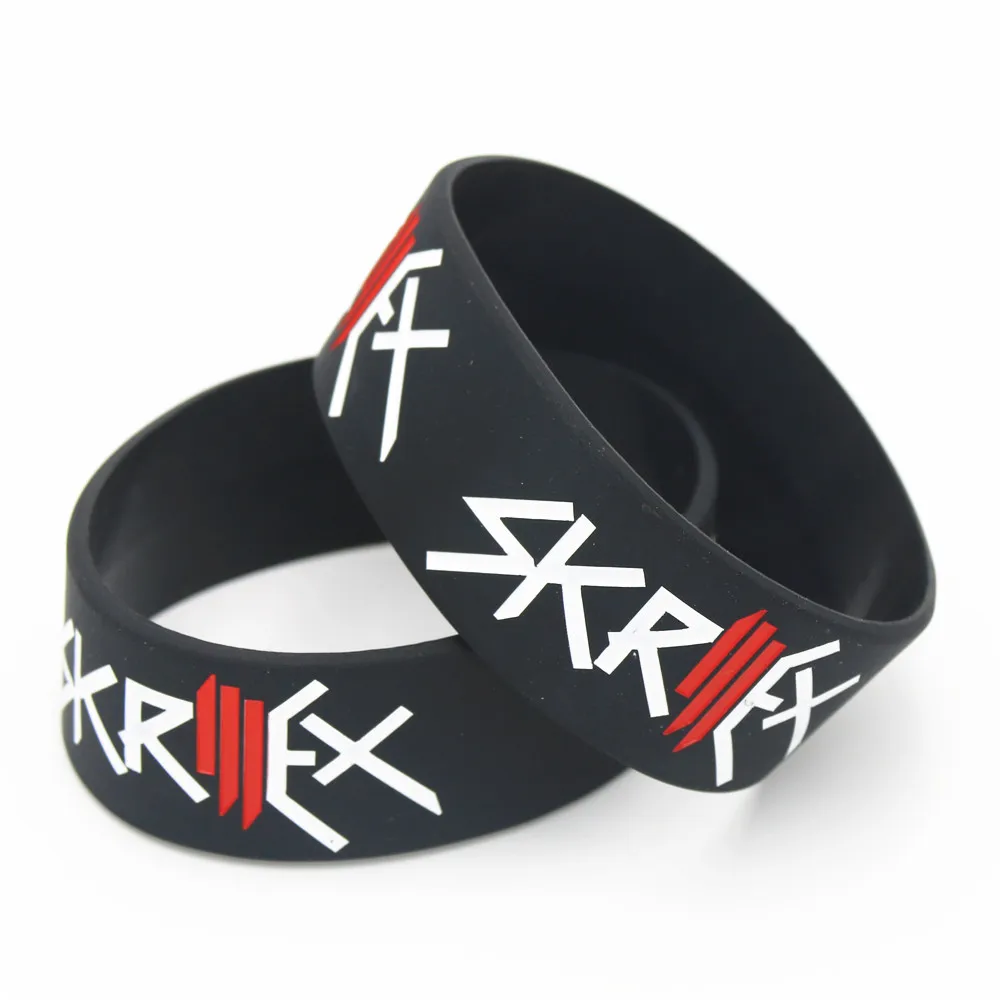 Силиконовый браслет SKRILLEX 1 шт. широкий черный резиновый и браслеты для музыки
