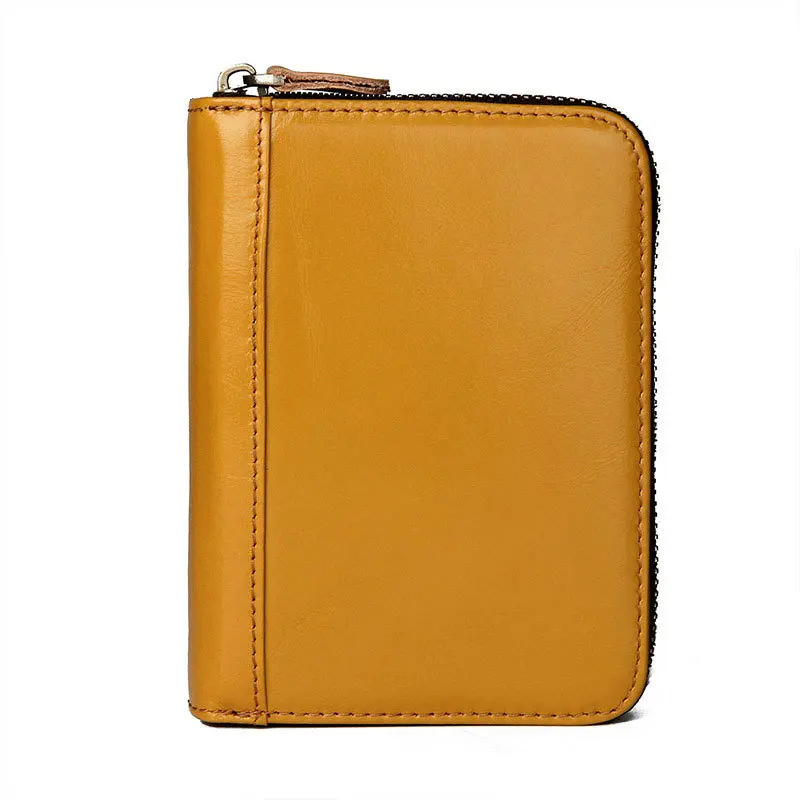 Yellow Card Wallet GENODERN большой емкости Кредитная карта кошелек кожаный RFID кошелек для женщин - Цвет: Yellow Card Wallet