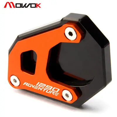 1290 orange black Для KTM 1050 1090 1190 1290 приключение ADV 2007- Мотоцикл с ЧПУ боковая стойка расширения пластины подставки увеличить Pad - Цвет: 1290 orange black
