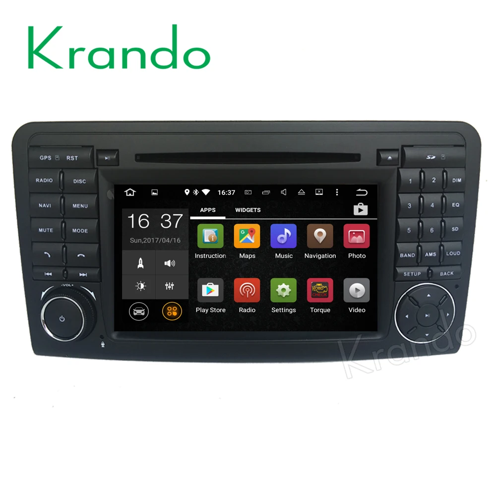 

Автомобильный dvd-проигрыватель Krando, 7 дюймов, Android 9,0, развлечение для Benz ML class W164, аудио, gps-навигация, мультимедийная система