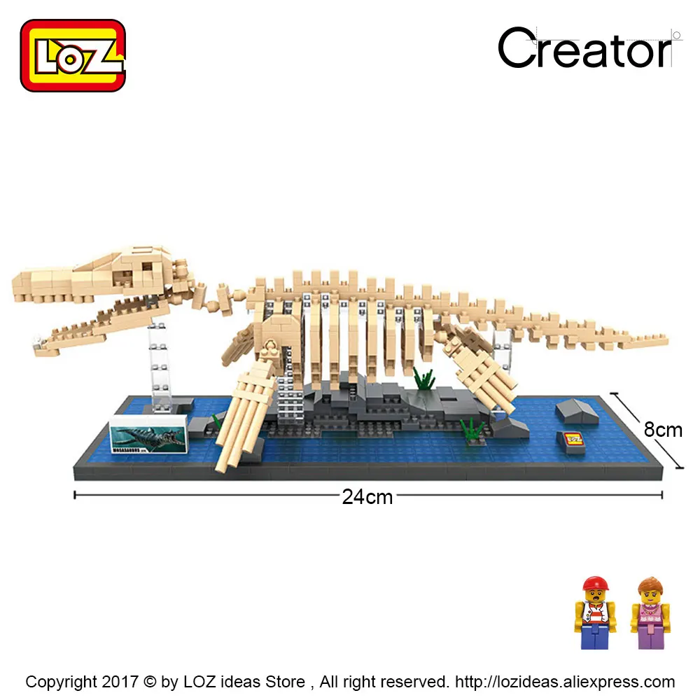 LOZ алмазные блоки мосазавр динозавр игрушки &quotископаемые&quot Юрский период