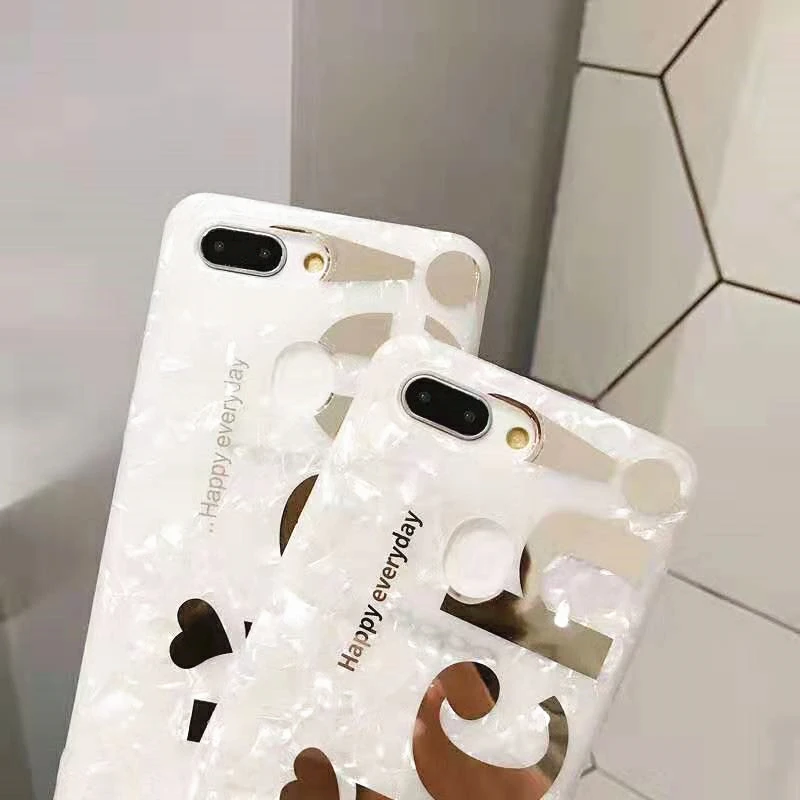 Sdreefge Gold English Letters Conch Veins Phone Case For iphone XS Max X XR 8 7 6 S Plus Back Cover Fashion TPU Cases Retro Capa |