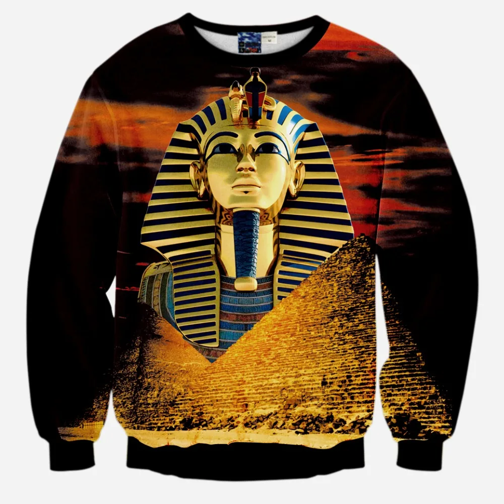 Объёмный рисунок (3D-принт) Толстовка египетского фараона печатных для мужчины и