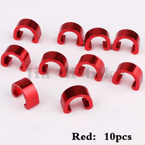 Red10pcs MUQZI 10 шт. MTB велосипедная Рама u-образная Пряжка для тормозного кабеля Корпус шланга переключатель кабеля Направляющие кнопки стационарная труба зажимы - Цвет: Red10pcs