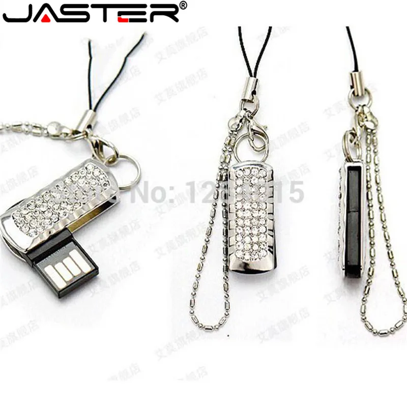 JASTER кристаллом цепи USB Flash Drive девушка подарок мода мини Флеш накопитель 64 GB 16 GB 32 GB memory stick usb creativo цепочка для ключей