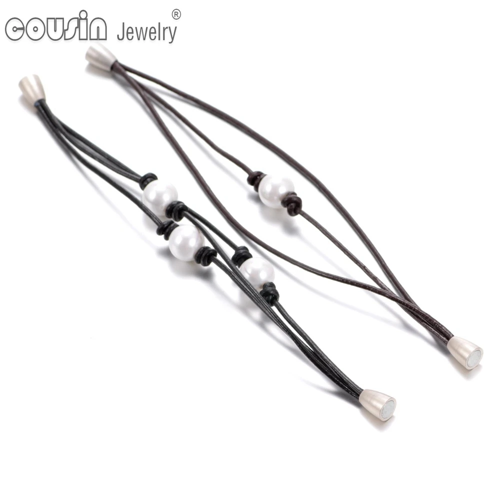 Новые поступления, горячая распродажа Жемчужный кожаный браслет множество стилей Имитация Ручной работы Натуральный кожаный шнур Ювелирные изделия SZ0371a/b.