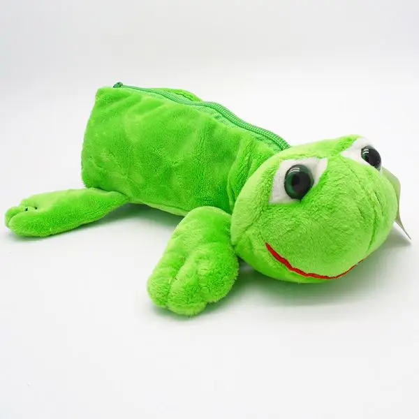 Frog Плюшевый чехол-карандаш Etui Pennen Astucci Estuches Lapices Animal Pennenbakje School Trousse Crayon Kids Trousse Scolaire Stylo - Цвет: Frog