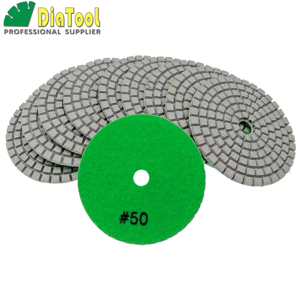 Diatool 10 шт. диаметр 80 мм грит #50 алмазные влажные гибкие полировки B 3 &quot#50 белый бонд