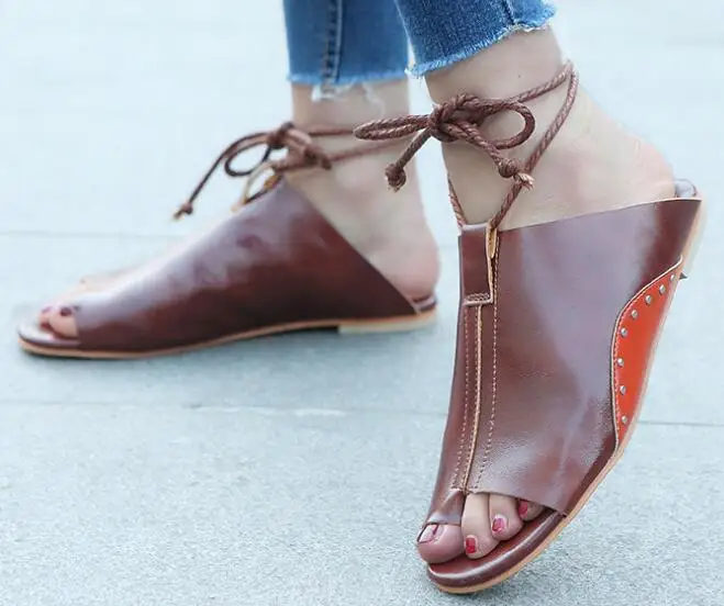 Новинка летние женские сандалии с перекрестными ремешками на щиколотке