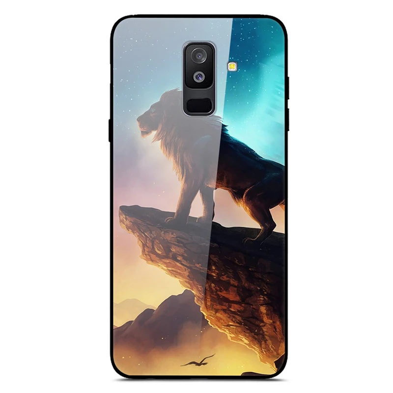Для samsung Galaxy A6 Plus чехол из закаленного стекла с изображением планеты Космос чехол-накладка для samsung A6 Plus A605F+ жесткий чехол из поликарбоната