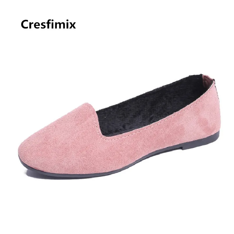 Cresfimix vrouwen platte из натуральных материалов schoenen Женская мода с круглым носком обувь