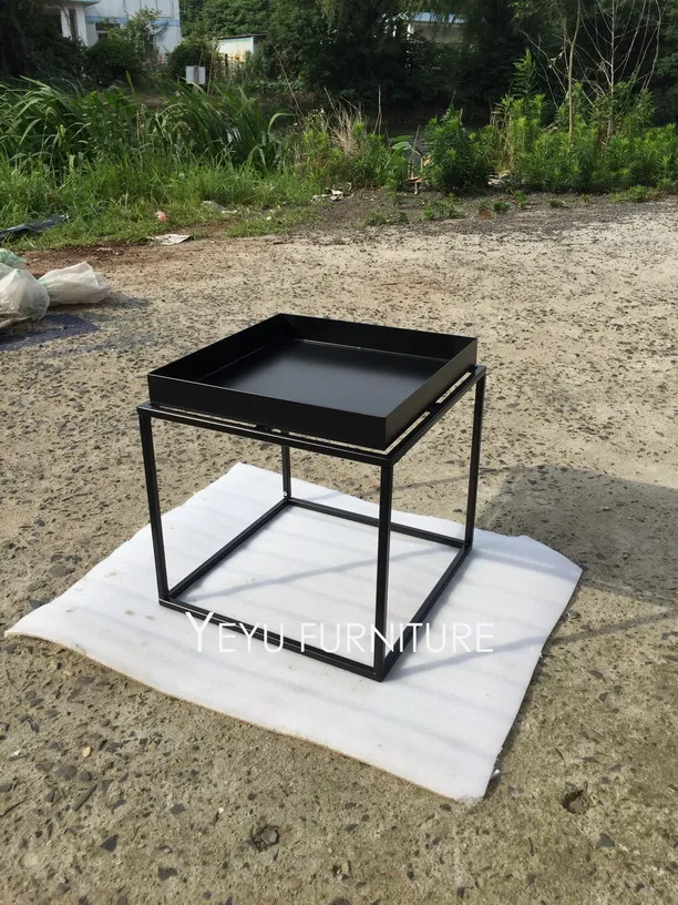 Столик поднос стальной в современном стиле кофейный столик лофт с чайной