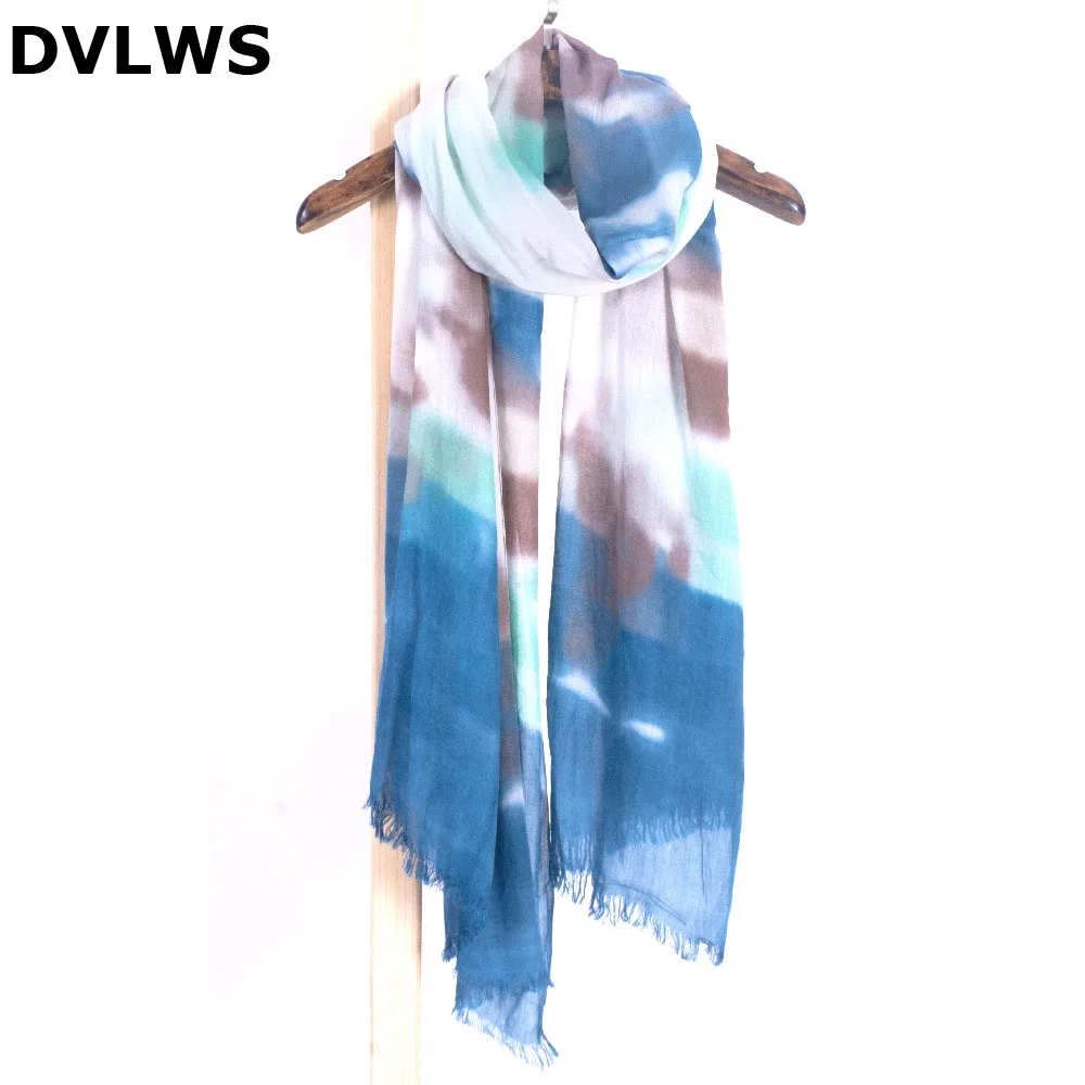 Новый модный галстук краситель для окрашивания растений женский шарф из хлопка и