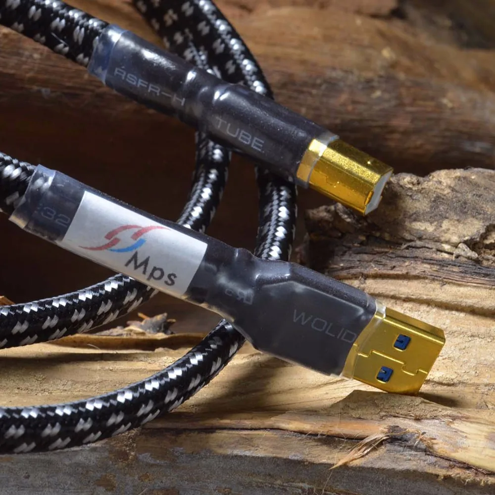 MPS USB коннектор с позолоченным разъемом 99.9997% OCC + посеребренный кабель для