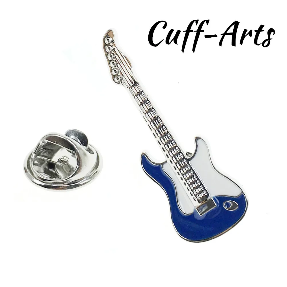 Запонки на лацкан для мужчин модная синяя булавка в виде гитары лацкана мужская