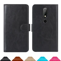 luxury wallet case for nokia x6 pu leather retro flip cover magnetic fashion cases strap