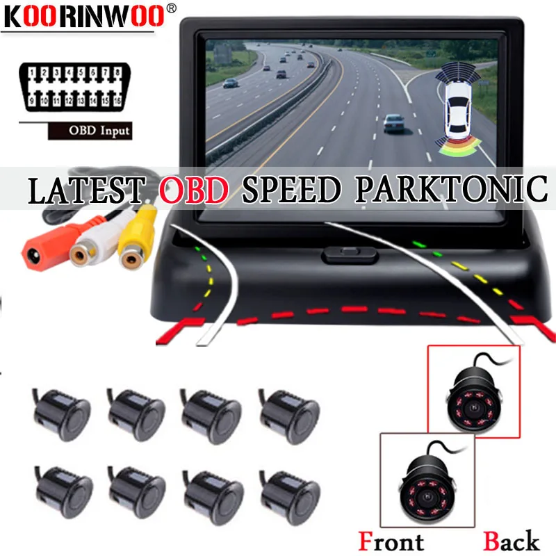 Koorinwoo автомобильные парковочные датчики парктроник OBD контроль скорости спереди