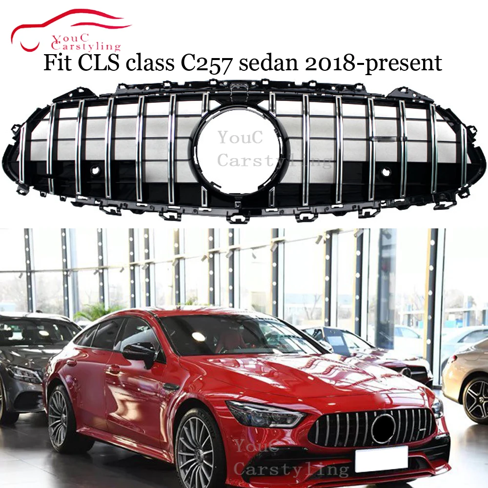 C257 GT R Передняя решетка для Mercedes CLS Class 4 дверный седан 2019 2020 гриль ABS автомобильный