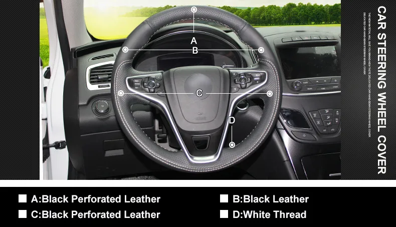 Топ Кожаный руль ручной стежки на обертывание чехол для Buick Regal Opel Insignia