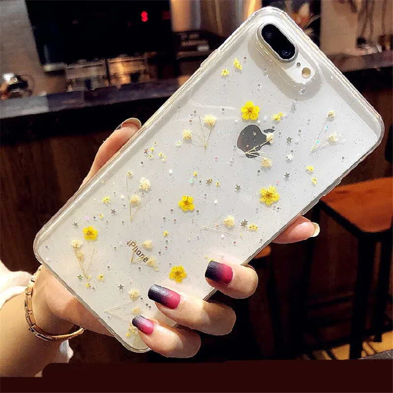 Блестящий Цветочный Мягкий силиконовый чехол для телефона iphone 7plus задняя крышка для iphone X Xr 6 6S plus 7 8 plus xs max coque fundas