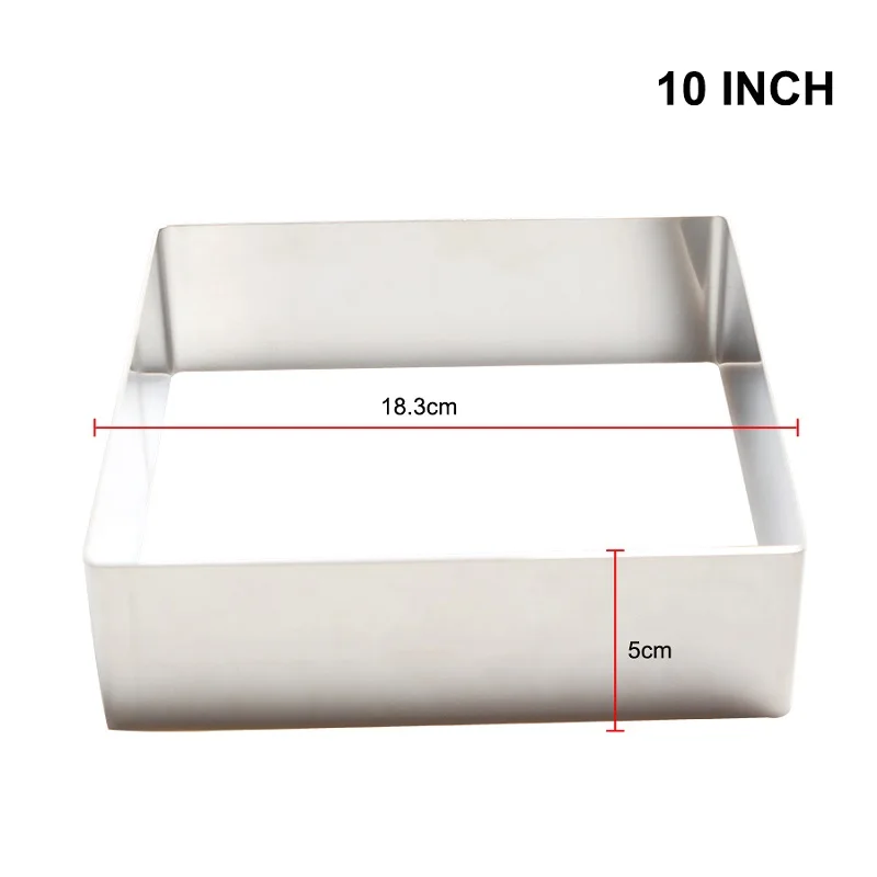 10INCH 10 дюймов/12 дюймов/14 дюймов кольцо квадратной формы для торта помадка торт мусс Форма кольцо для выпечки формы для выпечки инструменты для торта кухня Аксессуары - Цвет: 10INCH