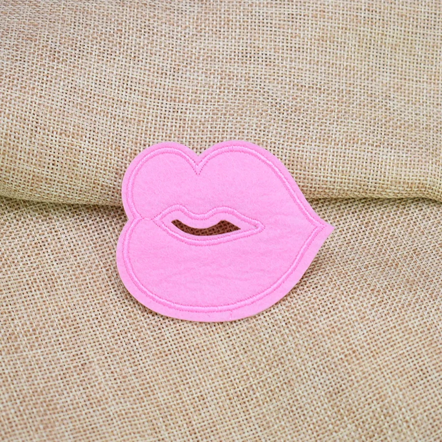 5 шт розовый поцелуй губы нашивки для одежды вышитые патчи приклеивания утюгом