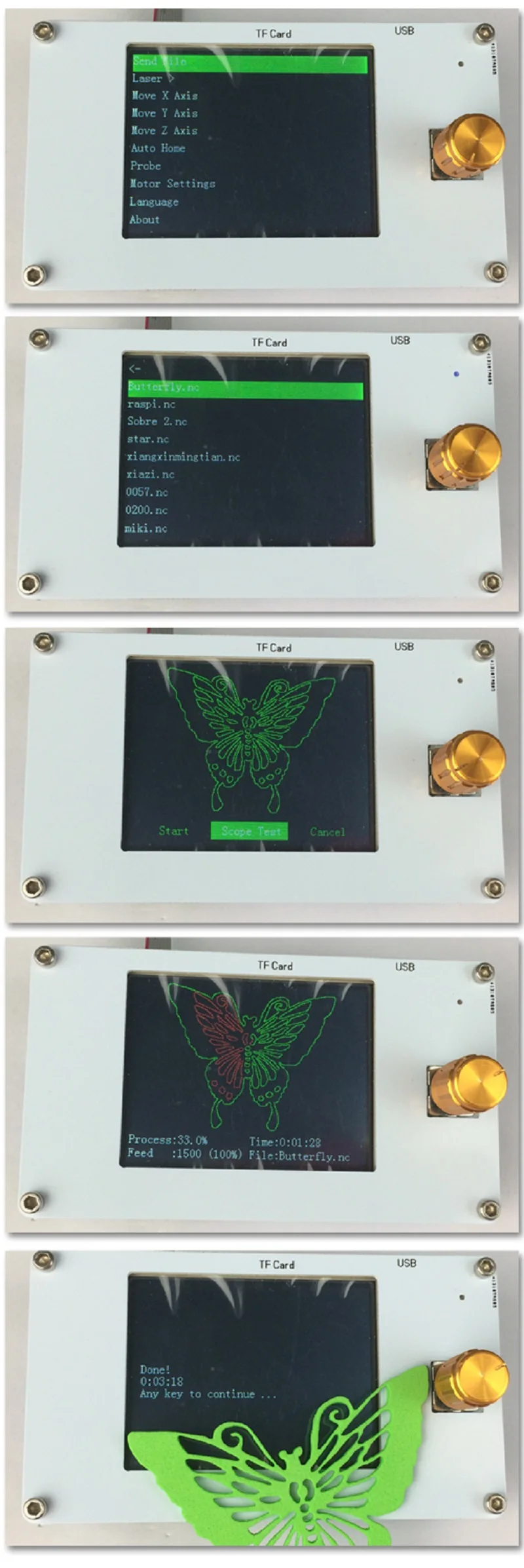 CNC офлайн USB Управление; DIY Лазерный Резак гравировальный станок аксессуары 2 оси 3 Ось управления на тонкопленочных транзисторах на тонкоплёночных транзисторах жk-панель управления